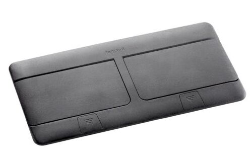 Выдвижной лючок для установки в стол или пол чорный имеет 8 модулей (2х4 модуля) Legrand 