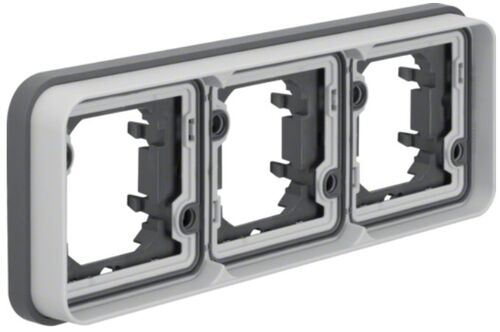 Рамка 3-місна горизонтальна для прихованого монтажу з ущільненням, Berker W.1, світло-сіра матова13303505
