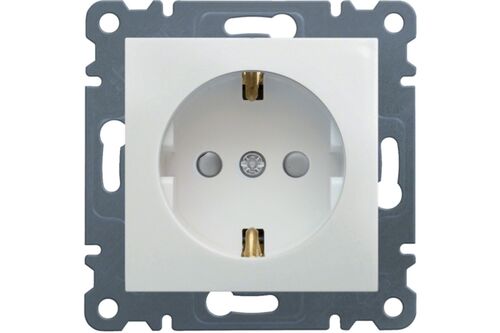 Розетка с заземлением с защитой контактов Lumina,  белая, 16А/230В
