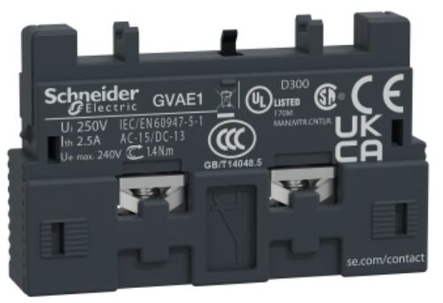 Допоміжні контакти для авто викл GV2 та GV3 1НО або 1НЗ залежно від орієнтації монтажу блоку Schneider Electric