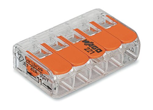 клема соединительная 5-контактов для распределительных коробок 0,08-4мм WAGO