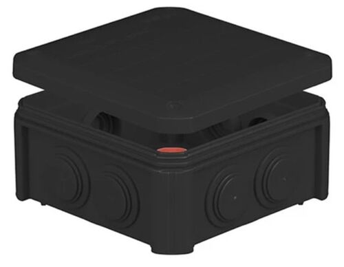 IB601 Коробка распределительная 114х114х57мм накладная черная самозатух. полипропилен 850 С IP55 UNIKA PLANK Electrotechnic