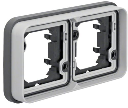 Рамка 2-местная горизонтальная для скрытого монтажа с уплотнением, Berker W.1, светло-серая матовая Hager 13293505