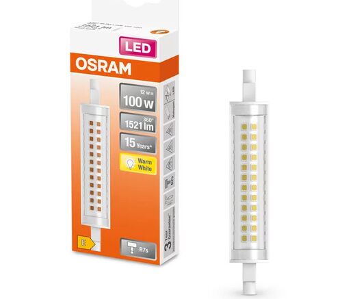 Замена галогенок для прожекторов LED SLIM LINE 118х20 мм 100-12W/827 300° 230V R7S LEDVANCE