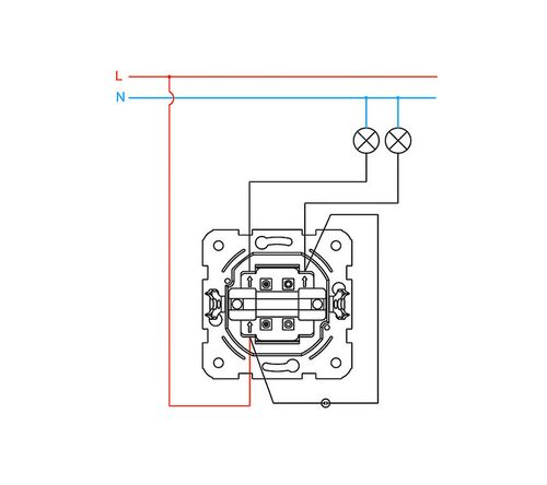 Двоклавішний вимикач з підсвічуванням Valena (алюміній) фото 2