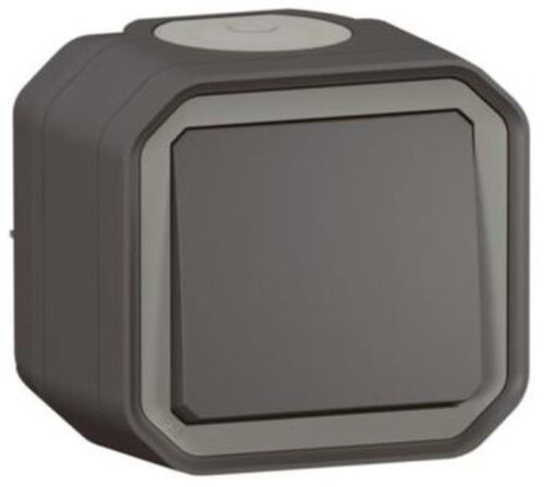 Переключатель 1-клавишный универсальный выключатель 10А накладной, цвет Антрацит ЕІВ PLEXO IP55 NEW Legrand