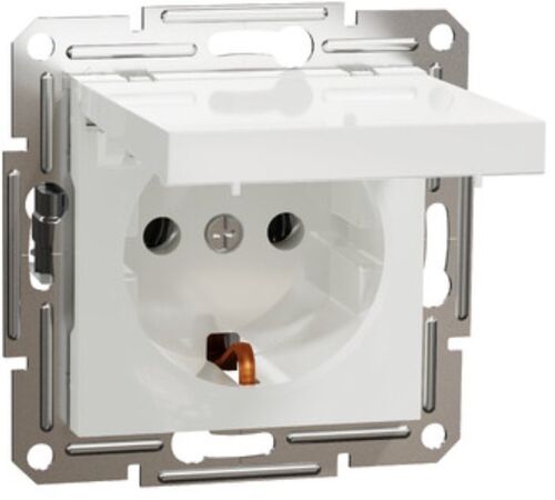 Розетка с заземлением с крышкой 16 A 250 V AC 3680 Вт без рамки Белый Asfora Schneider Electric EPH3170121