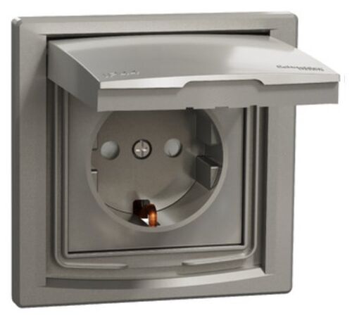 Розетка з з/к 16A шт. та кришкою IP44 Asfora (бронза) Schneider Electric EPH3100369