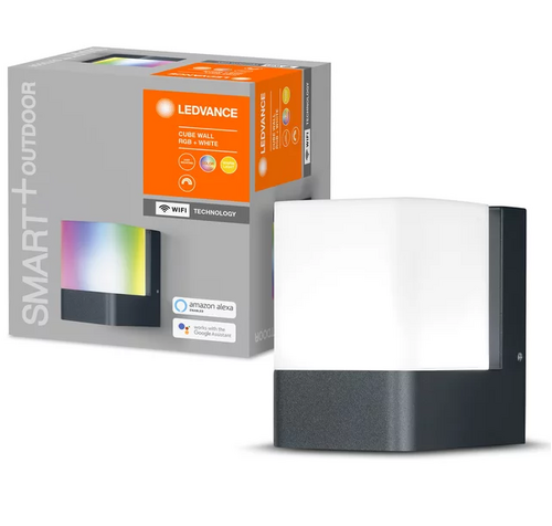SMART+Wifi Cube Wall RGB+W 9,5 Вт 220…240 V IP44 DG Уличное Бра алюминий темно-серый СМАРТ+ МНОГОЦВЕТНЫЙ КУБ LEDVANCE