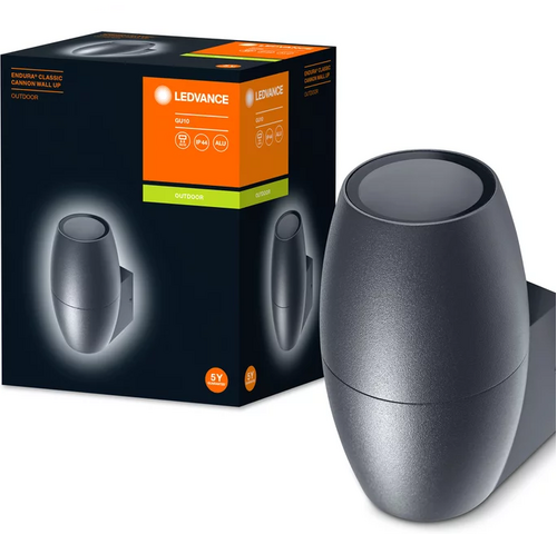 ENDURA Classic Cannon Wall Up GU10 DG IP44 Фасадный светильник-Бра ВВЕРХ "Пушка" стекло/алюминий LEDVANCE фото 3