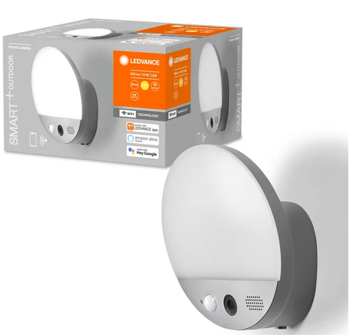 SMART+ Wifi Camera Round 15 Вт DG IP44 Светильник с камерой, спикер, сигнализация и видеозапись LEDVANCE фото 1
