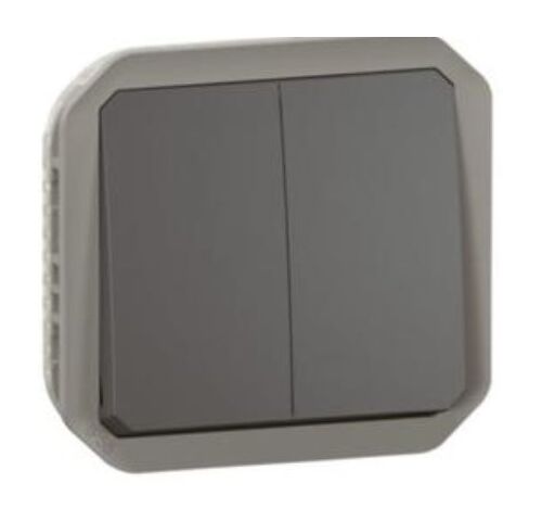 PLEXO Перемикач/кнопка двоклавішний 10А механізм, колір Антрацит