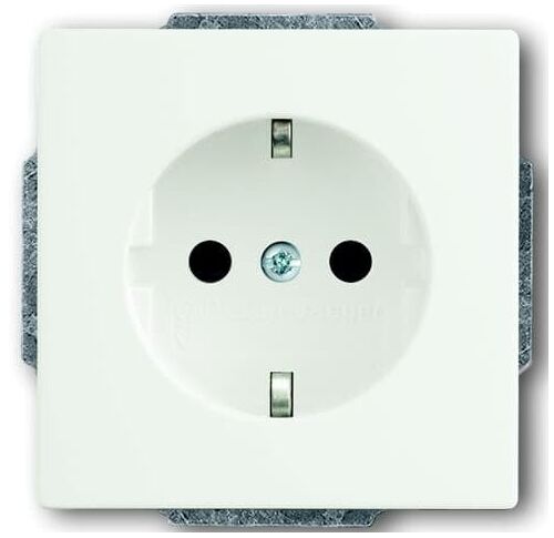20 EUC-884-500 Розетка с заземлением  Future/Carat/Axcent (белый бархат) ABB