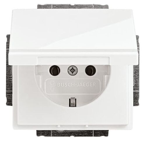 20 EUK-84-500 Розетка із заземленням з кришкою Future/Carat/Axcent (білий) ABB