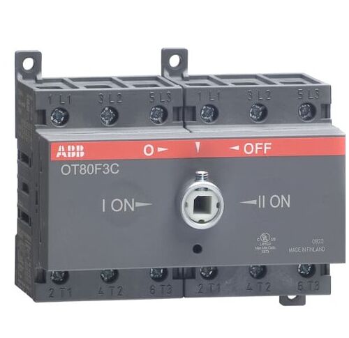 OT80F3C вимикач перекидний  (I-0-II) навантаження  80A (без рукоятки) ABB