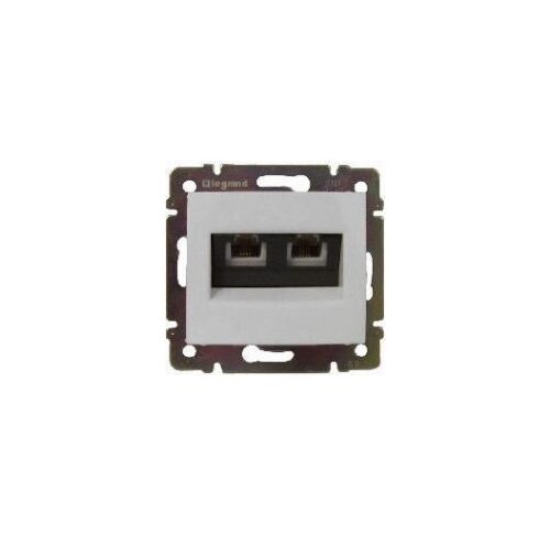 Компьютерная розетка 2xRJ45 кат.5Е UTP на захватах Valena (белый)