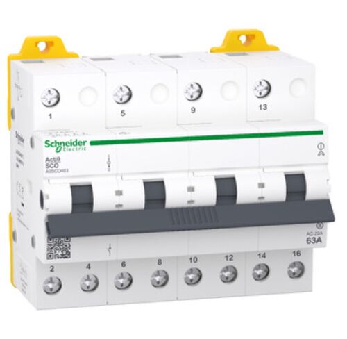 Перемикач на 3 положення для резервного живлення 1-0-2 iSSW Acti9 4P 63A 415В Schneider Electric