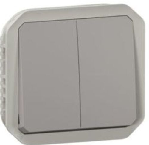 PLEXO Перемикач/кнопка двоклавішний 10А механізм, колір Сірий