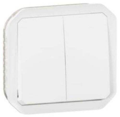 Переключатель/кнопка двухклавишный 10А механизм, цвет Белый ЕІВ PLEXO IP55 NEW Legrand