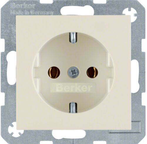 Розетка SCHUKO с заземлением Berker S.1/B.3/B.7, белая глянцевая Hager 47438982