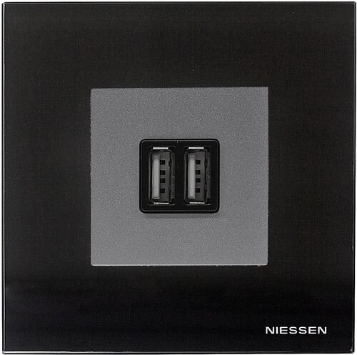 N2285 AN Розетка USB-зарядка 2-мод антрацит Zenit