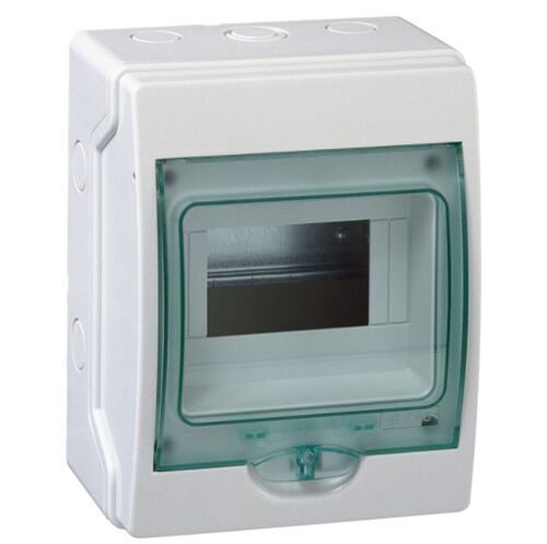 Щит накладной Kaedra IP65 1ряд/6мод. прозрачная дверка с Клеммами 13442