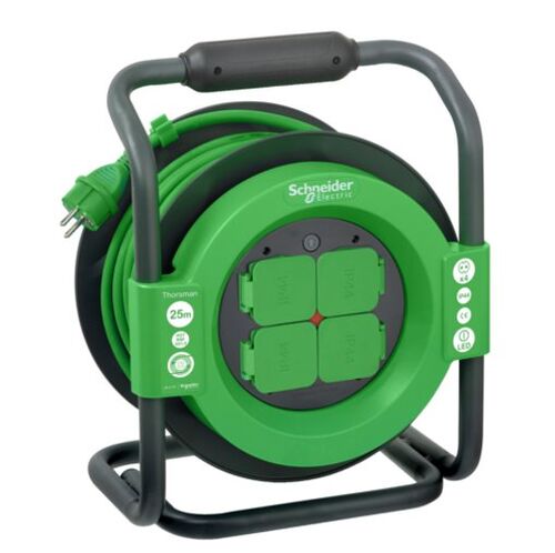 Удлинитель на катушке, 4 роз., 25 м, кабель 3х1,5 мм2, IP44 Thorsman Compact