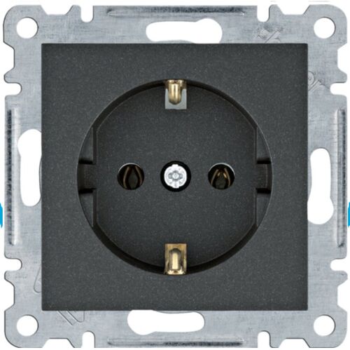 Розетка с заземлением Lumina, черная, 16А/230В Hager WL1053