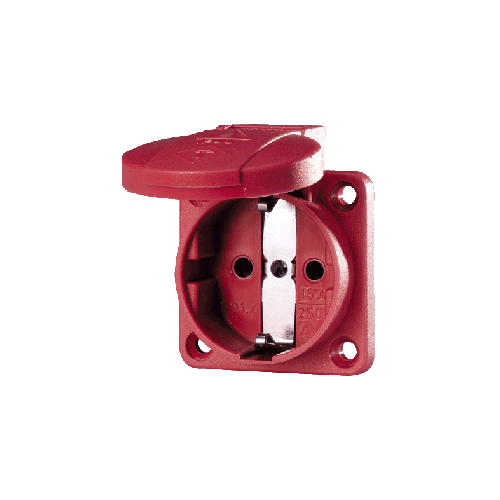 Розетка 16А 2п+З 230В SCHUKO IP54 панельная с пружинными клеммами красная Mennekes