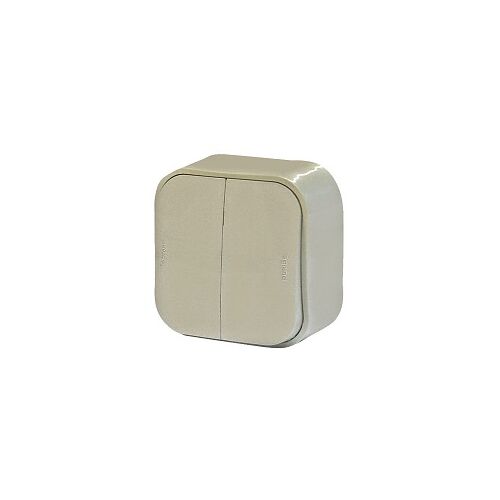 Выключатель двухклавишный 10А - 250 В Forix (Quteo) (слоновая кость)