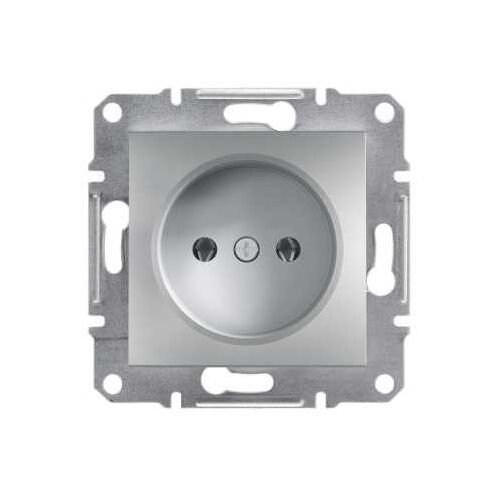 Розетка 220В без заземлення Asfora алюміній