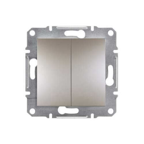 прохідний вимикач 2-клавшный Asfora Бронза