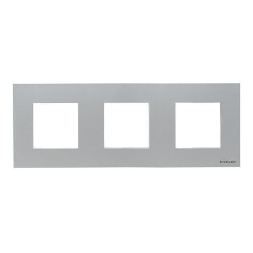 N2273 PL Рамка 3 поста серебро Zenit