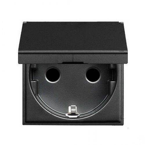 N2288.1 AN Розетка с заземлением и защитными шторками и крышкой 16А 250В 2-мод. антрацит Zenit