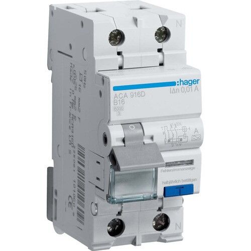 Дифавтомат 25A 30 mA Х-ка B Тип A 6 КА 1+N hager