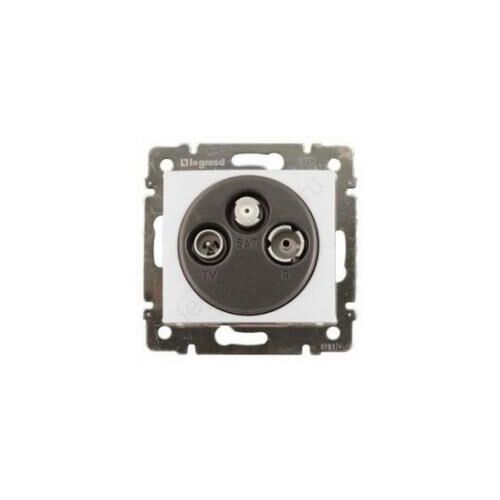 Розетка телевізійна TV+FM+SAT прохідна 2400МГц, Валена колір: білий