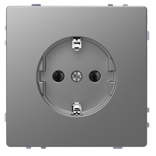 Розетка із заземленням 16А серія D-Life Нержавіюча сталь Merten System Design