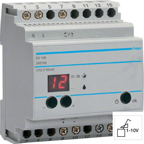 Светорегулятор 1-10V на DIN-рейку  Hager EV106