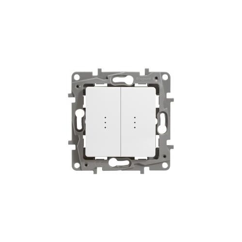 672204 Выключатель 2-клавишный с подсветкой Etika (белый) Легранд 