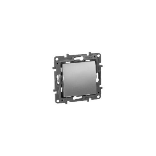 переключатель одноклавишный Etika (алюминий) 672405