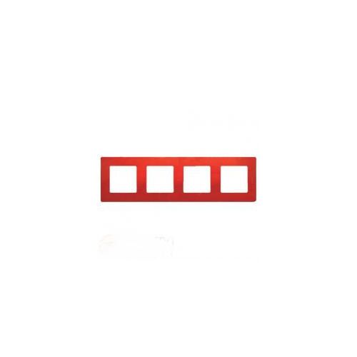 672534 Рамка 4-постовая Etika (красный) Легранд