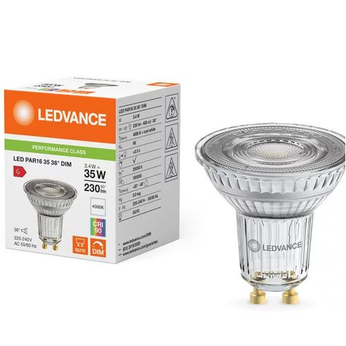 Светодиодная лампа LED PAR16 DIM 36° 35-3,4W/940 230V GU10 PERFORMANCE CLASS LEDVANCE