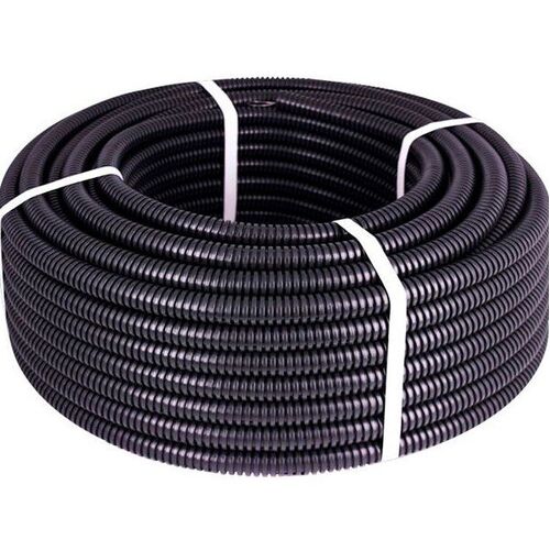 Труба гибкая гофрированная ПВХ 20/15мм_бухта 100м 750Н с протяжкой черная УФ-устойчивая (на улицу) METAKSAN