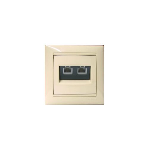 Компьютерная розетка 2xRJ45 кат.5Е UTP на винтах Valena (слоновая кость)
