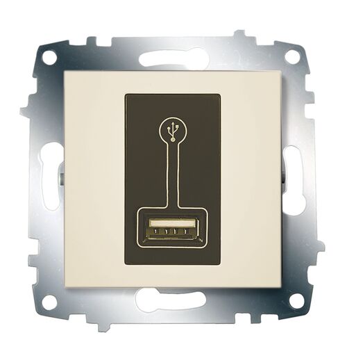 Розетка USB зарядка кремовий