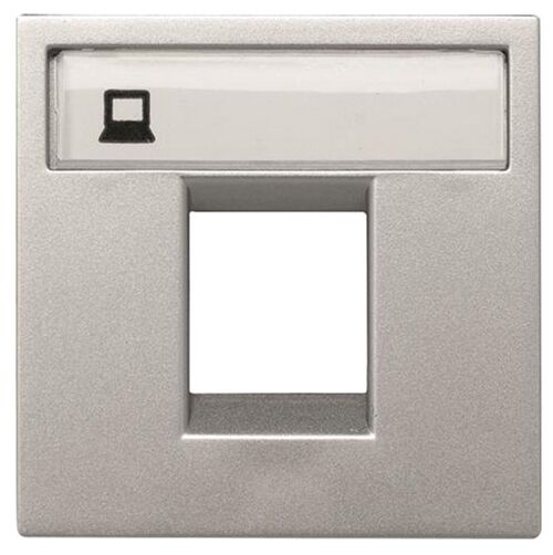 Накладка комунікаційної розетки одинарної 2-мод. срібло Zenit