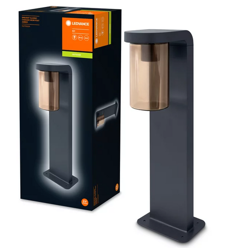 ENDURA Classic Cascade 50cm Post E27 Amber IP44 Светильник парковий Столбик янтарь стекло/алюминий LEDVANCE фото 1