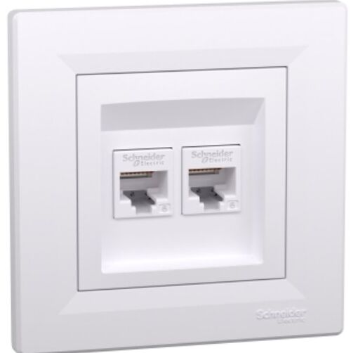 РОЗЕТКА КОМПЬЮТЕРНАЯ RJ45 UTP КАТ.6 ДВОЙНАЯ белый ASFORA Schneider Electric EPH4800121