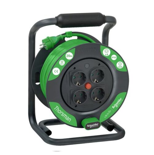 Подовжувач на котушці, 4 роз., 20 м, кабель 3х1,5 мм2, IP20 Thorsman Compact