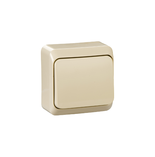 вимикач одноклавішний IP20 10А 250В крем Prima